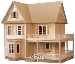 Miniature House Farmhouse Dollhouse Kit Wood Stainable Paintable Nostalgic Gift