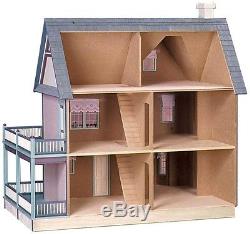 Miniature House Farmhouse Dollhouse Kit Wood Stainable Paintable Nostalgic Gift