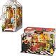 Miniature House Kit DIY Mini Dollhouse Garage Workshop Book Nook Kit with LED