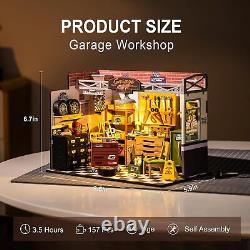 Miniature House Kit DIY Mini Dollhouse Garage Workshop Cozy Living
