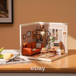 Miniature House Kit DIY Mini Dollhouse Garage Workshop Cozy Living