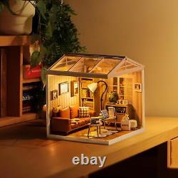 Miniature House Kit DIY Mini Dollhouse Garage Workshop Cozy Living