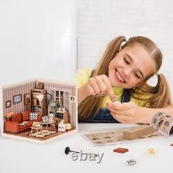 Miniature House Kit DIY Mini Dollhouse Garage Workshop Cozy Living