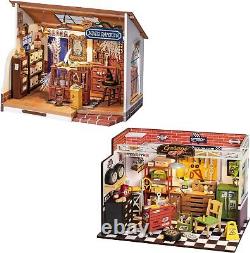 Miniature House Kit DIY Mini Dollhouse Tiny House Making Kit with LED Light