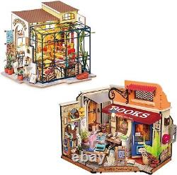 Miniature House Kit DIY Mini Dollhouse with Accessories Corner Bookstore