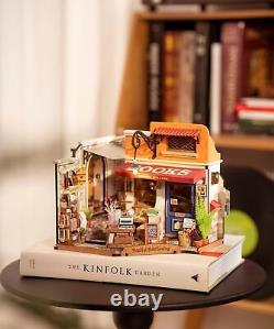 Miniature House Kit DIY Mini Dollhouse with Accessories Corner Bookstore