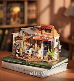 Miniature House Kit DIY Mini Dollhouse with Accessories Corner Bookstore
