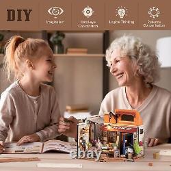Miniature House Kit DIY Mini Dollhouse with Accessories Corner Bookstore