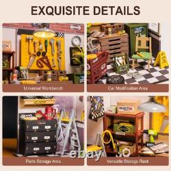 Miniature House Kit DIY Mini Garage Workshop Tiny Model House Building Kit wi