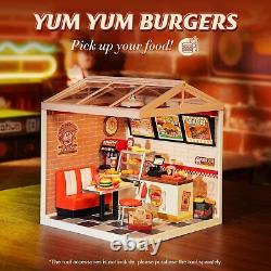 Miniature House Kit DIY Plastic House Building Toy Set Yum Yum Burgers Sweet