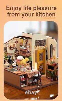 Miniature House Kit, Dollhouse Crafts for Adults Birthday, Teens Homey Kitchen