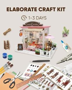 Miniature House Kit, Miniature Dollhouse for Beginners, DIY Doll(Chocolate Shop)