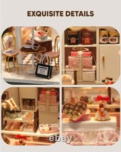 Miniature House Kit, Miniature Dollhouse for Beginners, DIY Doll(Chocolate Shop)
