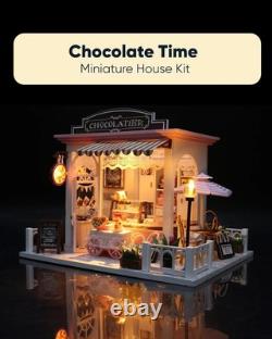 Miniature House Kit, Miniature Dollhouse for Beginners, DIY Doll(Chocolate Shop)