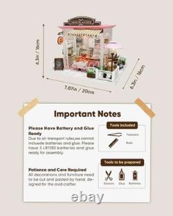 Miniature House Kit, Miniature Dollhouse for Beginners, DIY Doll(Chocolate Shop)