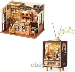 Miniature House Kit Tiny Store Making Kit Becka's Baking House Wooden Music Box