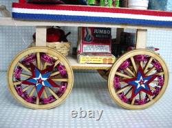 Miniature Peddler's Push Cart 4th of July Fireworks Display Handcrafted 1/12