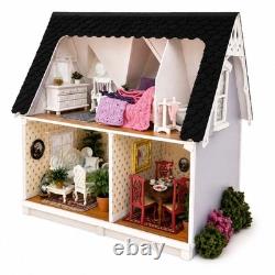 Miniature Victorian Dollhouse with Working Lights Furnished Handmade Display House