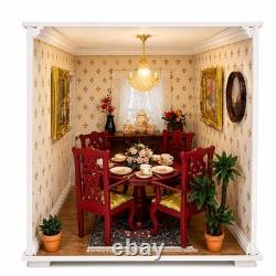 Miniature Victorian Dollhouse with Working Lights Furnished Handmade Display House