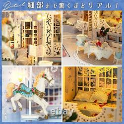 Moin moin 1/24 Dollhouse Miniature DIY Handmade Kit Set Teddy Bear Princess Room