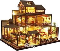 Moin moin 1/24 Dollhouse Miniature Handmade Kit Set Ryokan Japanese garden
