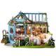 Moin moin DIY Dollhouse Miniature Kit Rose Garden Tea House Greenhouse