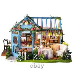 Moin moin DIY Dollhouse Miniature Kit Rose Garden Tea House Greenhouse