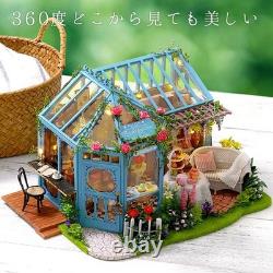 Moin moin DIY Dollhouse Miniature Kit Rose Garden Tea House Greenhouse