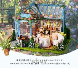 Moin moin DIY Dollhouse Miniature Kit Rose Garden Tea House Greenhouse