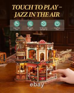 Moving Dream Coffee Factory DIY Miniature House Kit 3D Wooden Puzzles for