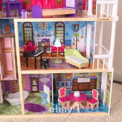 My Dreamy Wooden Dollhouse with 14 Accessories