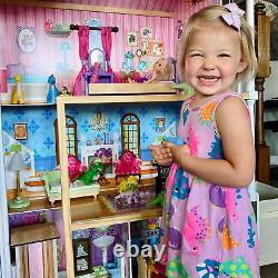 My Dreamy Wooden Dollhouse with 14 Accessories