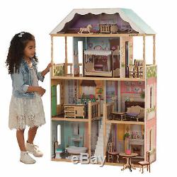 NEW Barbie Size Doll House Girls Dream Play Playhouse Dollhouse Wooden Furniture