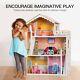 NEW Girls Dream Wooden Pretend Play Doll House Dollhouse Mansion 7x withFurniture