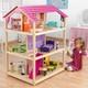 NEW-KidKraft So Chic Wooden Dollhouse with Wheels and 46 Accessories