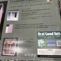 NEW Vermont Farmhouse Jr Wooden Dollhouse Kit by Real Good Toys #MM-JM401 SEALED