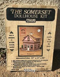 NOS Vintage 1982 Artply The Somerset Wood Dollhouse l Kit No. 85
