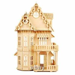 NWFashion Childrens 17 Wooden 6 Rooms DIY Kits Assemble Miniature Doll House