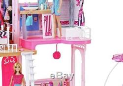 New Complete Barbie Home Set With 3 Dolls House Play Kit Dollhouse Gift Girls UK