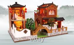 New DIY Miniature Wooden Dollhouse Chinese House Model Kits Handcrafted Toy Gift