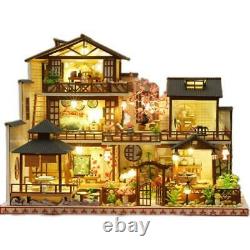 New Diy Japanese Architecture Wooden Dollhouse Assembled Miniature With Furnitur