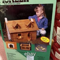 New Dura-Craft Pioneer Log Cabin Miniature Dollhouse #PR 179 Real Wood Vintage