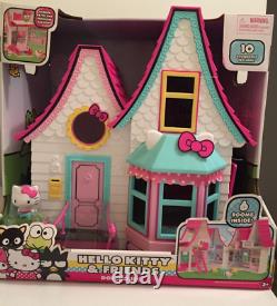 New Hello Kitty & Friends Large 15 Tall Dollhouse Pink & White Sanrio Just Play