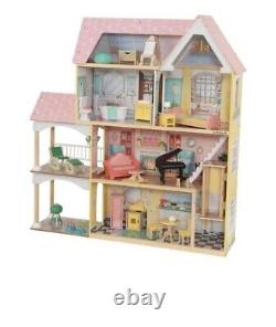 New Kidkraft Lola Mansion Wooden Dollhouse 30 Accessories