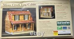 New Moss Creek Log Cabin Dollhouise J535 4 Rooms 24x17x21 Real Good Toys