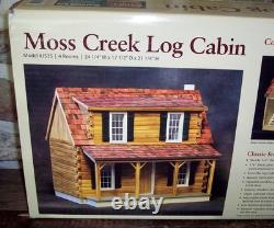New Moss Creek Log Cabin Dollhouise J535 4 Rooms 24x17x21 Real Good Toys