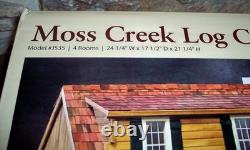New Moss Creek Log Cabin Dollhouise J535 4 Rooms 24x17x21 Real Good Toys