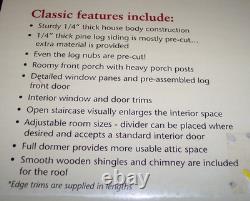 New Moss Creek Log Cabin Dollhouise J535 4 Rooms 24x17x21 Real Good Toys