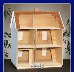 New! Vintage The Simplicity Real Good Toys Front Opening Dollhouse Wood