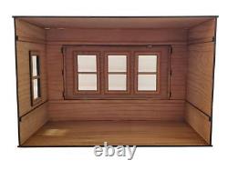 New bay window dollhouse kit diy 1/12 scale room miniature display wood
